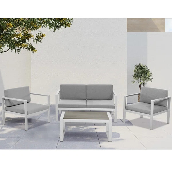 Daylee 4-Person Aluminium Frame Outdoor Conversation Set | Wayfair North America