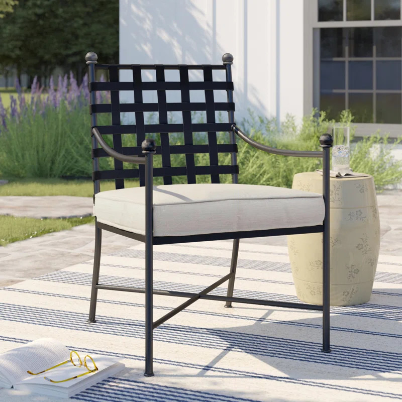 Lucier Outdoor Dining Armchair with Sunbrella Cushion | Wayfair North America