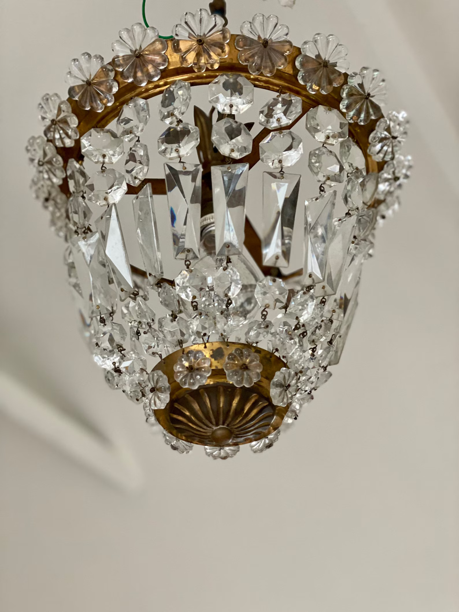 Antique Italian Tole Chandelier With Crystal Empire Style | Etsy | Etsy (US)