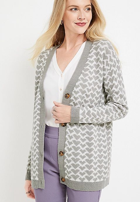 Heart Button Cardigan | Maurices