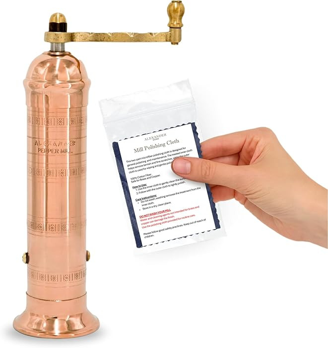 Original Greek Pepper Mill, 8-Inch Copper – European Manual Pepper Grinder, Refillable, with Po... | Amazon (US)