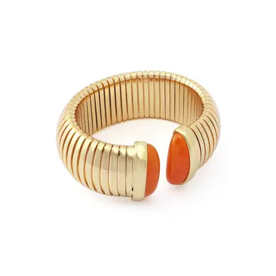 Kurt Geiger London Large Metal Stretch Cuff Bracelet in Gold at Nordstrom | Nordstrom
