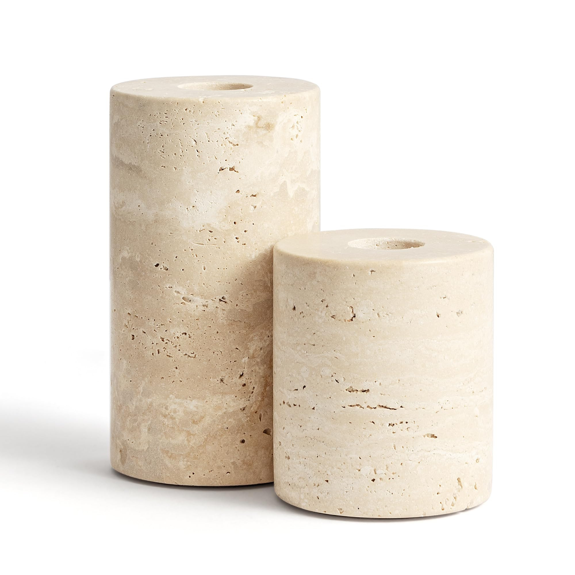 WORHE Candle Holders True Natural Marble Set of 2 Decorative Candlestick Holder for Table Centerp... | Amazon (US)