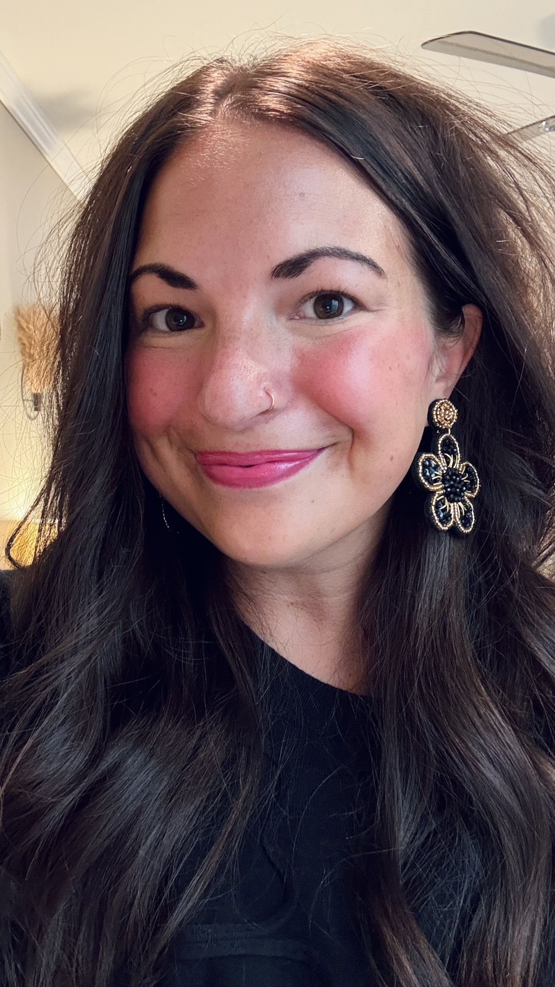 The easiest way to elevate an outfit ✨🖤 These beaded statement earrings are so lightweight, & I'm obsessed with the black pair with the gold details! They also come in 14 other colors + shapes, so there's a style for every outfit. 🤍 

 #LTKootd #LTKSeasonal #LTKMidsize