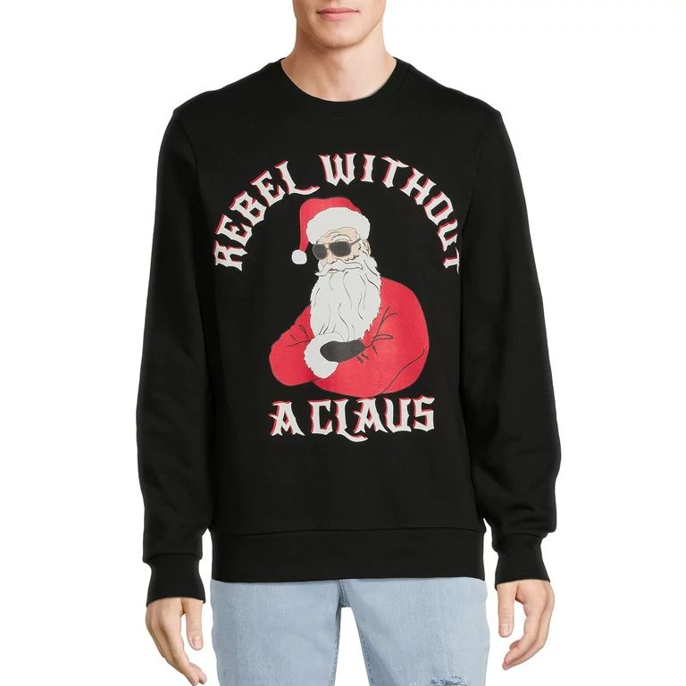 Holiday Time Men's Rebel Without A Claus Christmas Sweatshirt | Walmart (US)