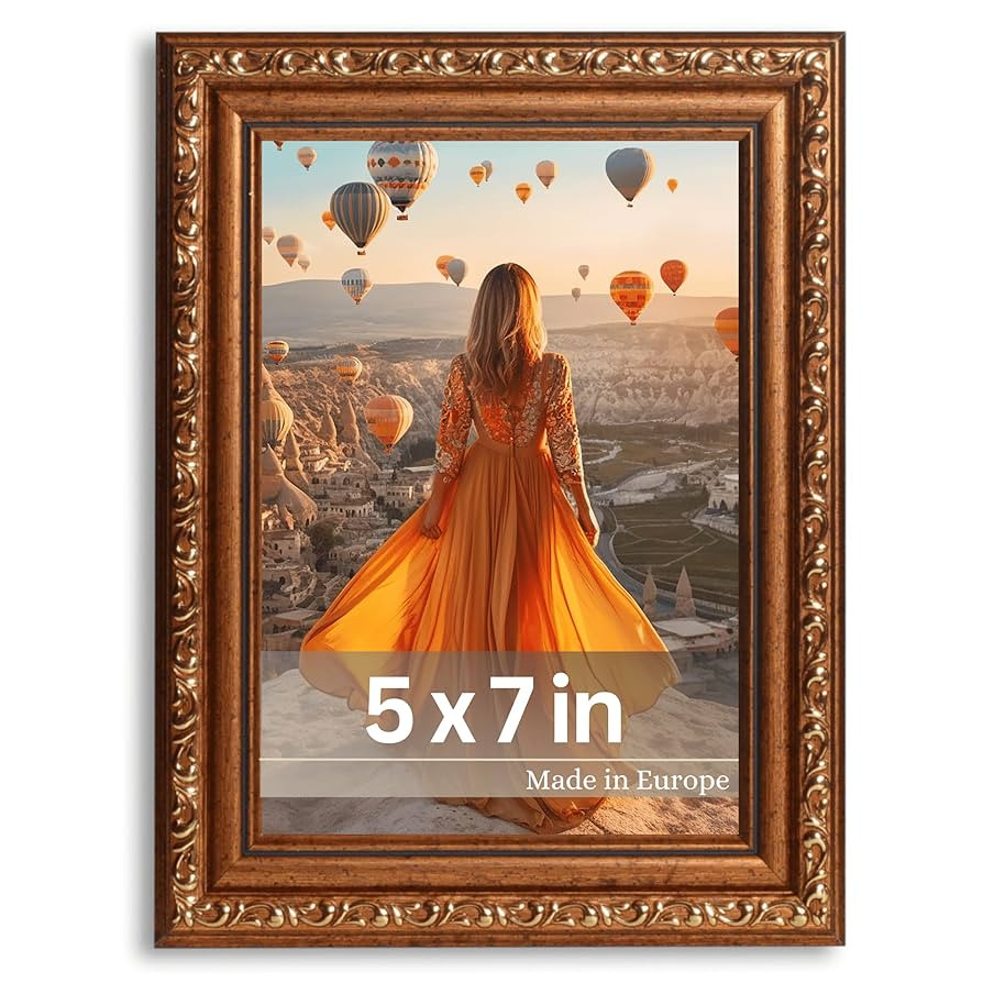 VictoR Picture Frame Chagall 5x7 Picture Frame Brown Gold - Vintage Picture Frames with Shutterpr... | Amazon (US)