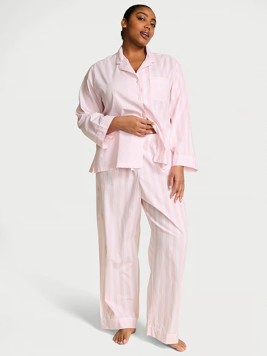 Buy Heritage Cotton Long Pajama Set, Pretty Blossom Stripes - Order Pajamas Sets online - Victori... | Victoria's Secret (US / CA )