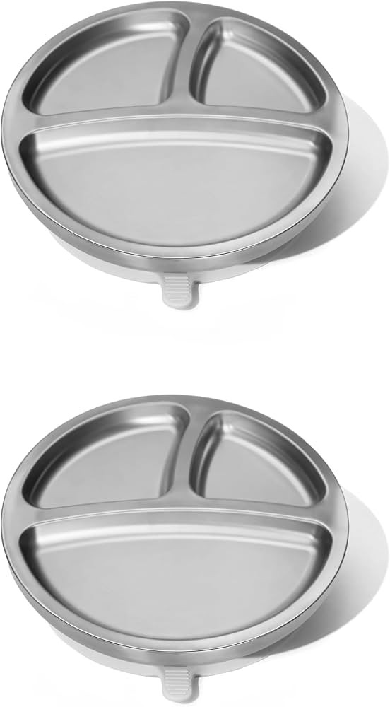 Avanchy Baby Plates with Suction – Stainless Steel Divided Plates for Toddlers, BPA-Free, Dishw... | Amazon (US)