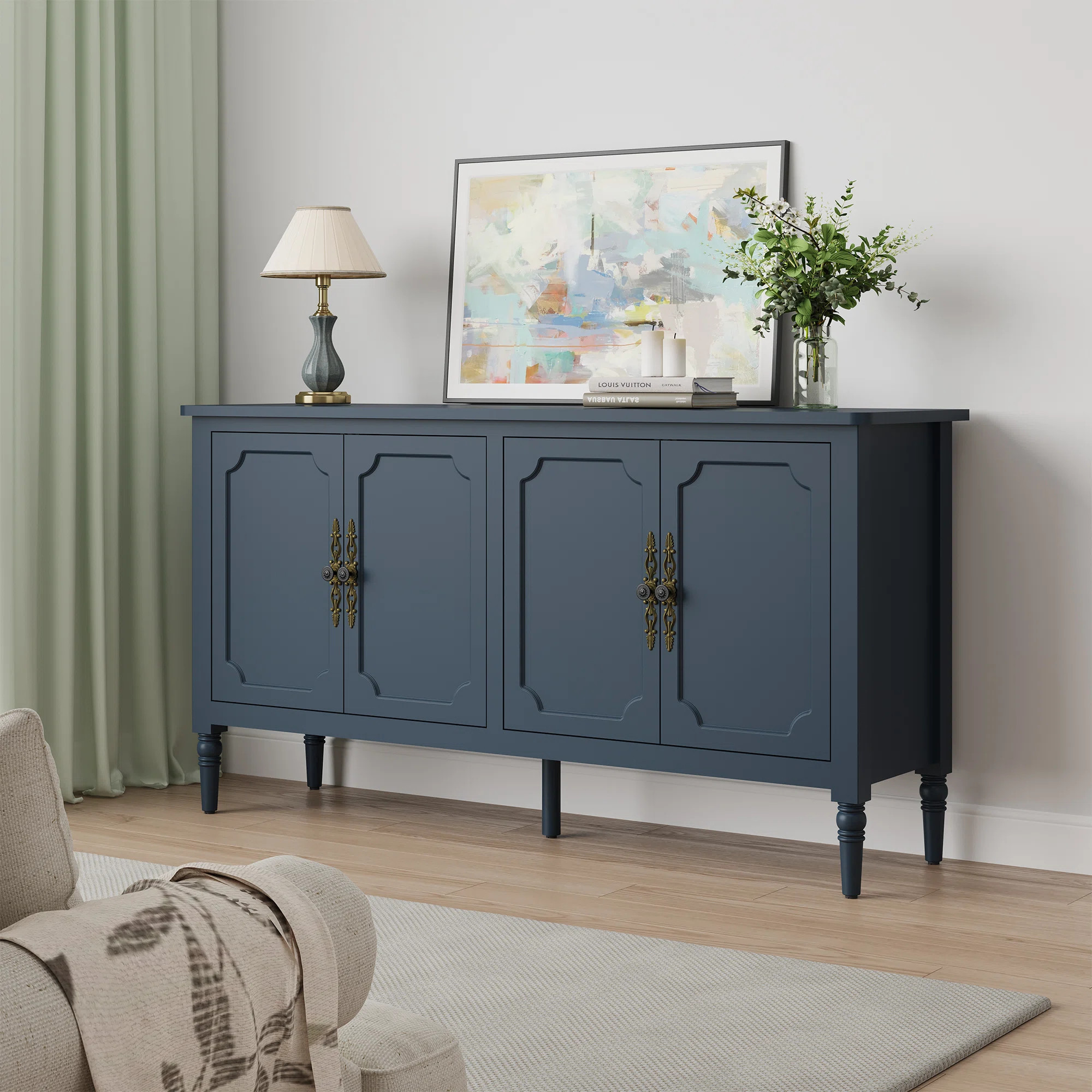 Collynns 58" W Sideboard Cabinet with Adjustable Shelves and 4 Doors | Wayfair North America