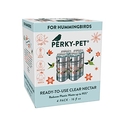 Perky-Pet 522 Ready-to-Use Clear Hummingbird Nectar in Recyclable Aluminum Can - 4 Cans, 16 oz Each - 64 Fl oz | Amazon (US)