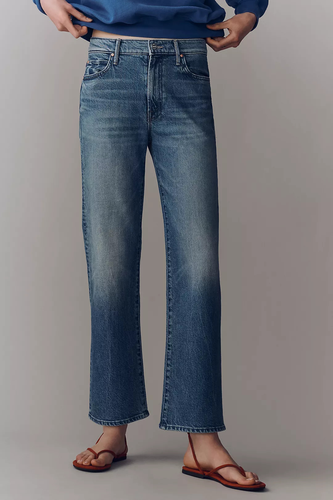 MOTHER Kick It Ankle High-Rise Straight-Leg Jeans | Anthropologie (US)