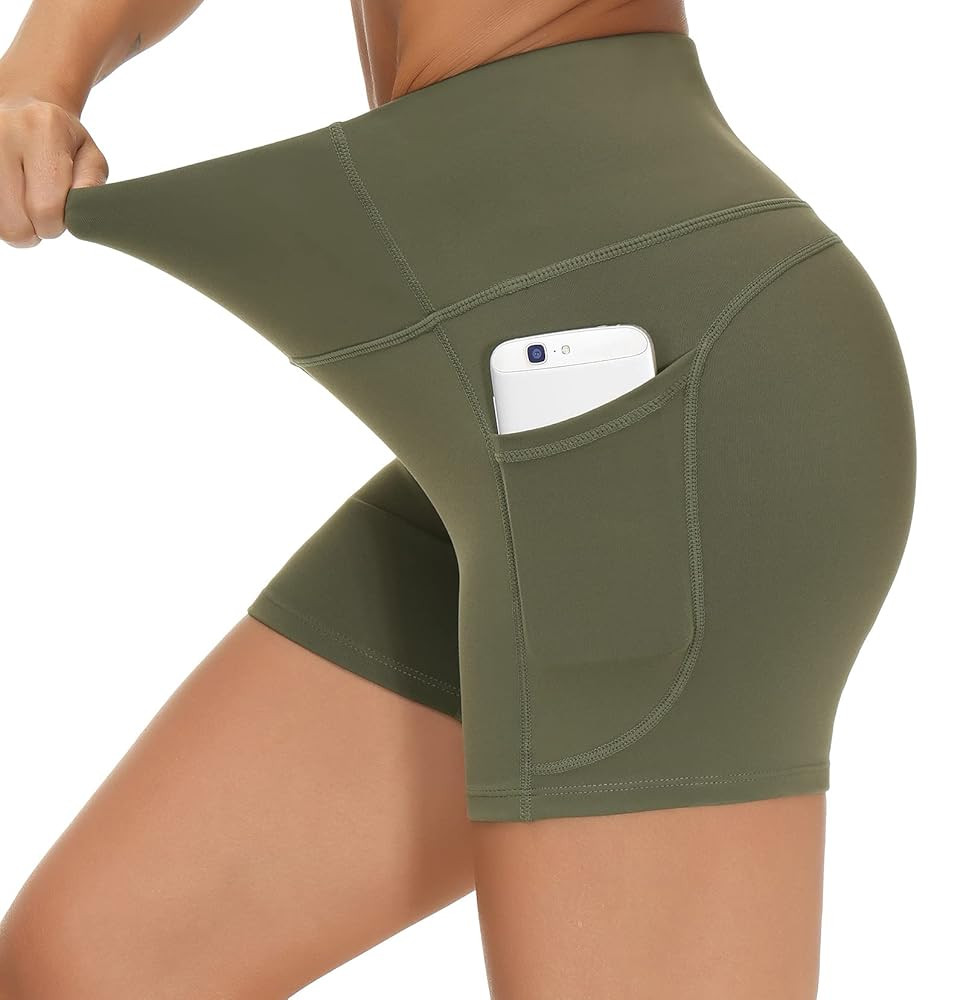 THE GYM PEOPLE Women's High Waist Workout Shorts Breathable Dolphin Split Elastic Lounge Yoga Sho... | Amazon (US)