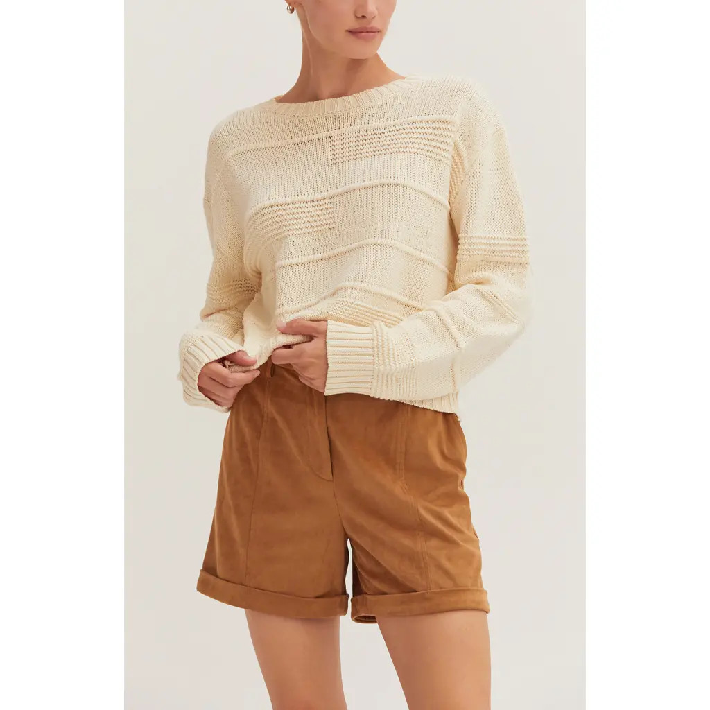 CRESCENT Textured Striped Sweater in Cream at Nordstrom, Size X-Small | Nordstrom