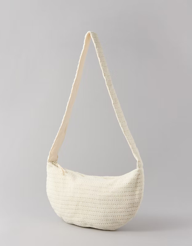 AE Oversized Crochet Sling Bag | American Eagle Outfitters (US & CA)