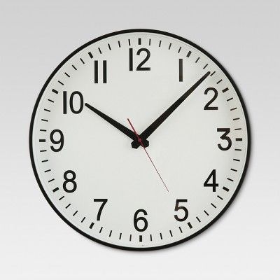 20" Wall Clock Black/White - Threshold™ | Target
