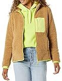 Amazon.com: Amazon Essentials Women's Sherpa Long-Sleeve Mock Neck Full-Zip Jacket with Woven Tri... | Amazon (US)
