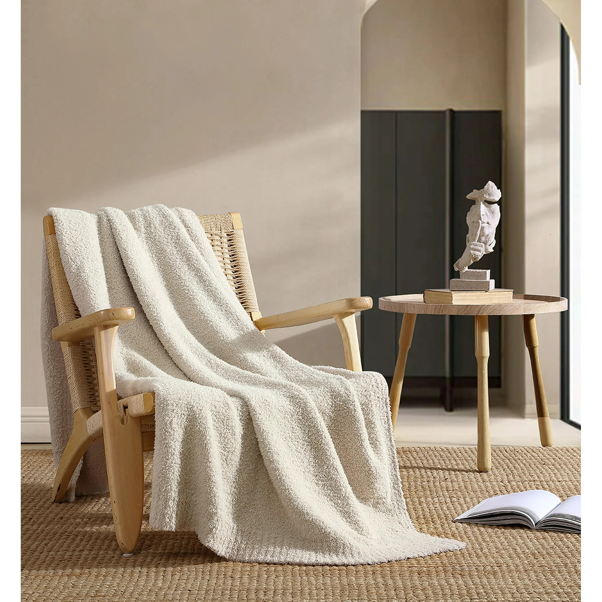 Better Homes & Gardens Papyrus Beige Cozy Knit Throw Blanket, Oversized Throw | Walmart (US)