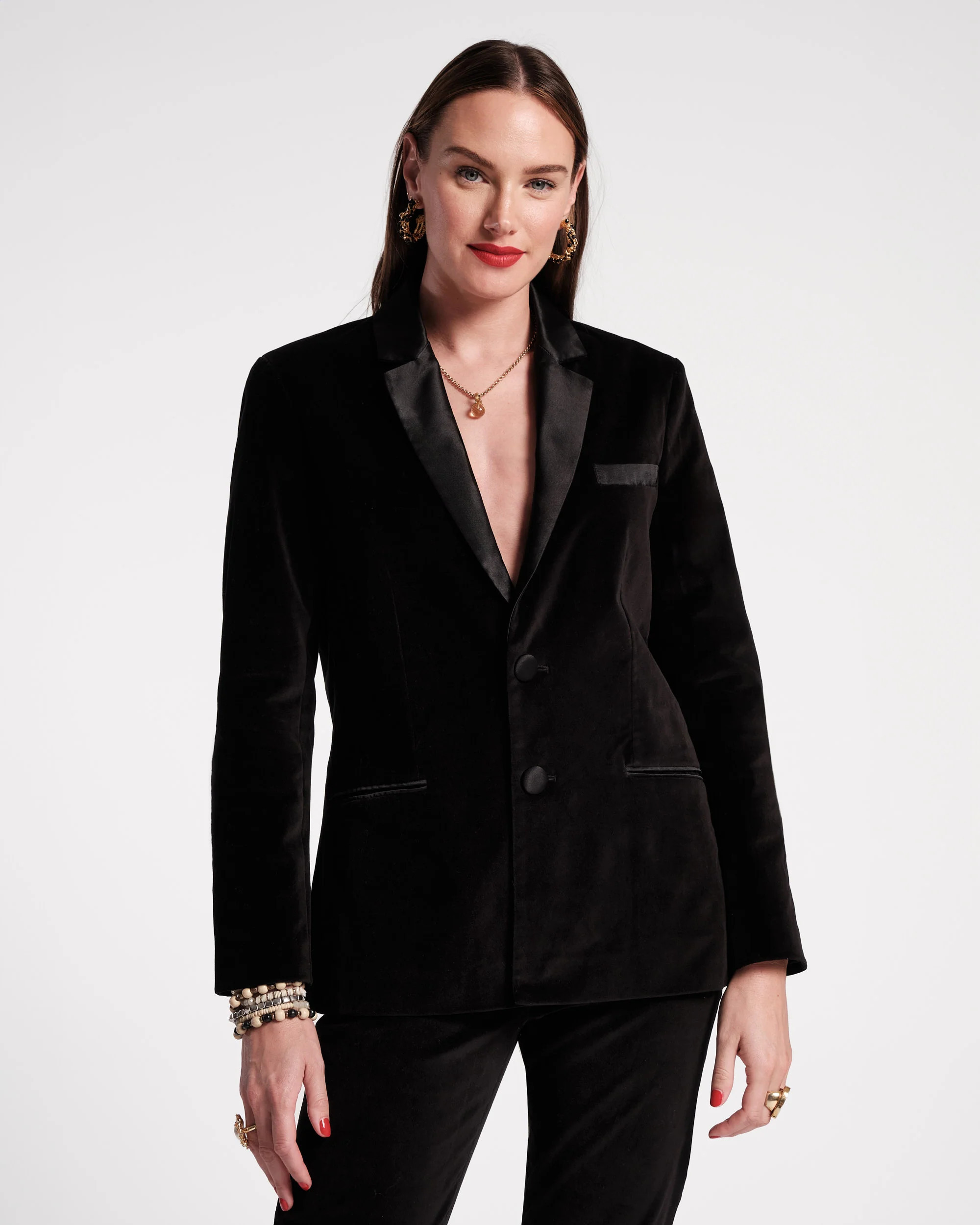 Velvet Tuxedo Jacket - Black | Frances Valentine