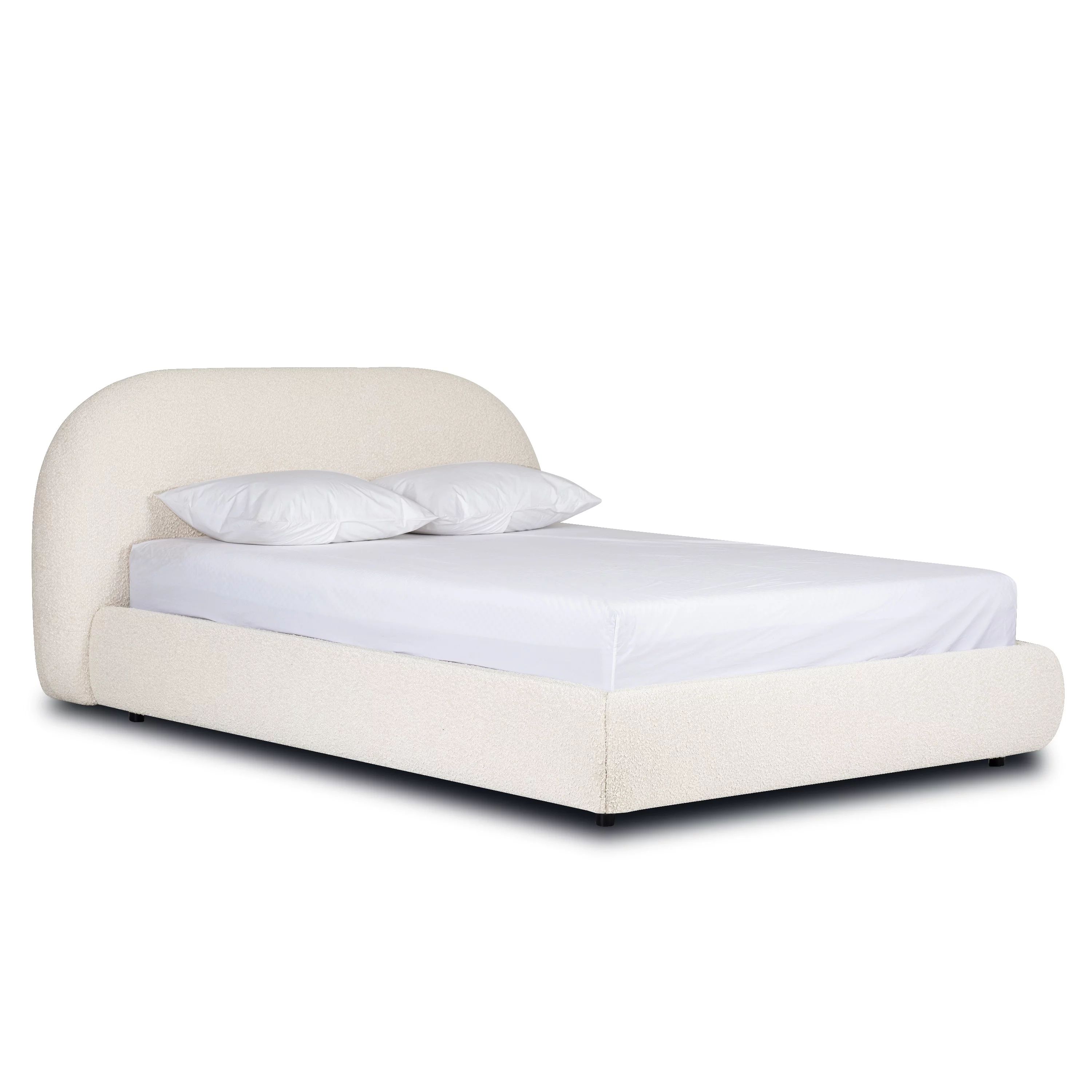 Poly and Bark  Genoa Bed Crema White Boucle Polyester Blend | Walmart (US)