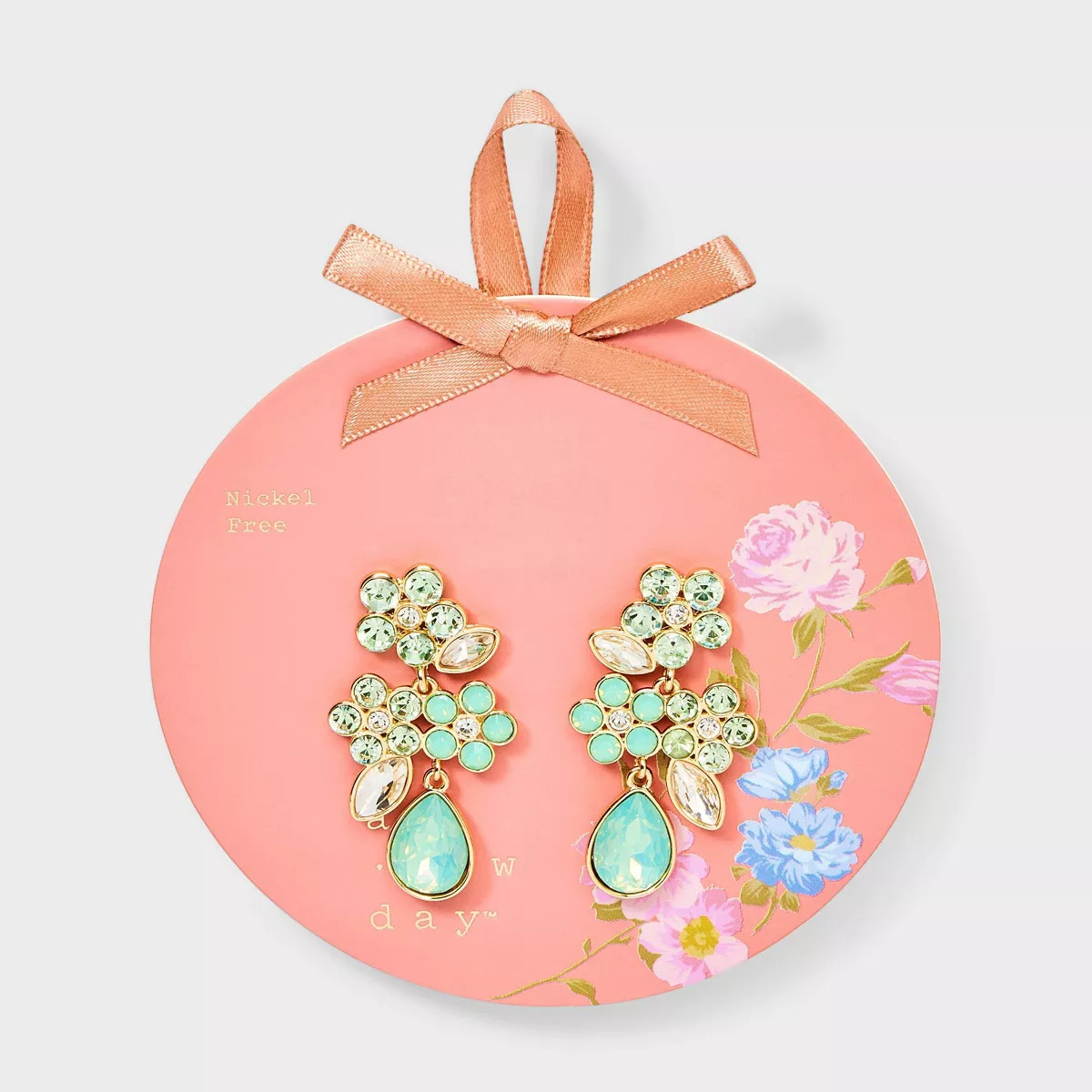 Floral Crystal Drop Earrings - A New Day™ | Target