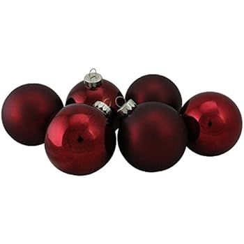 Northlight WY00754 Burgundy Glass Ball Christmas Ornament Set, 3.25" | Amazon (US)