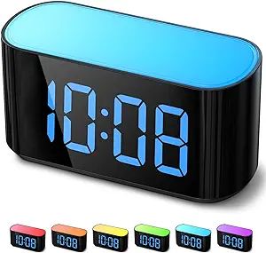 HOUSBAY Digital Alarm Clock for Bedrooms - Large Display Easy to Read Across The Room, 7 Larger C... | Amazon (US)