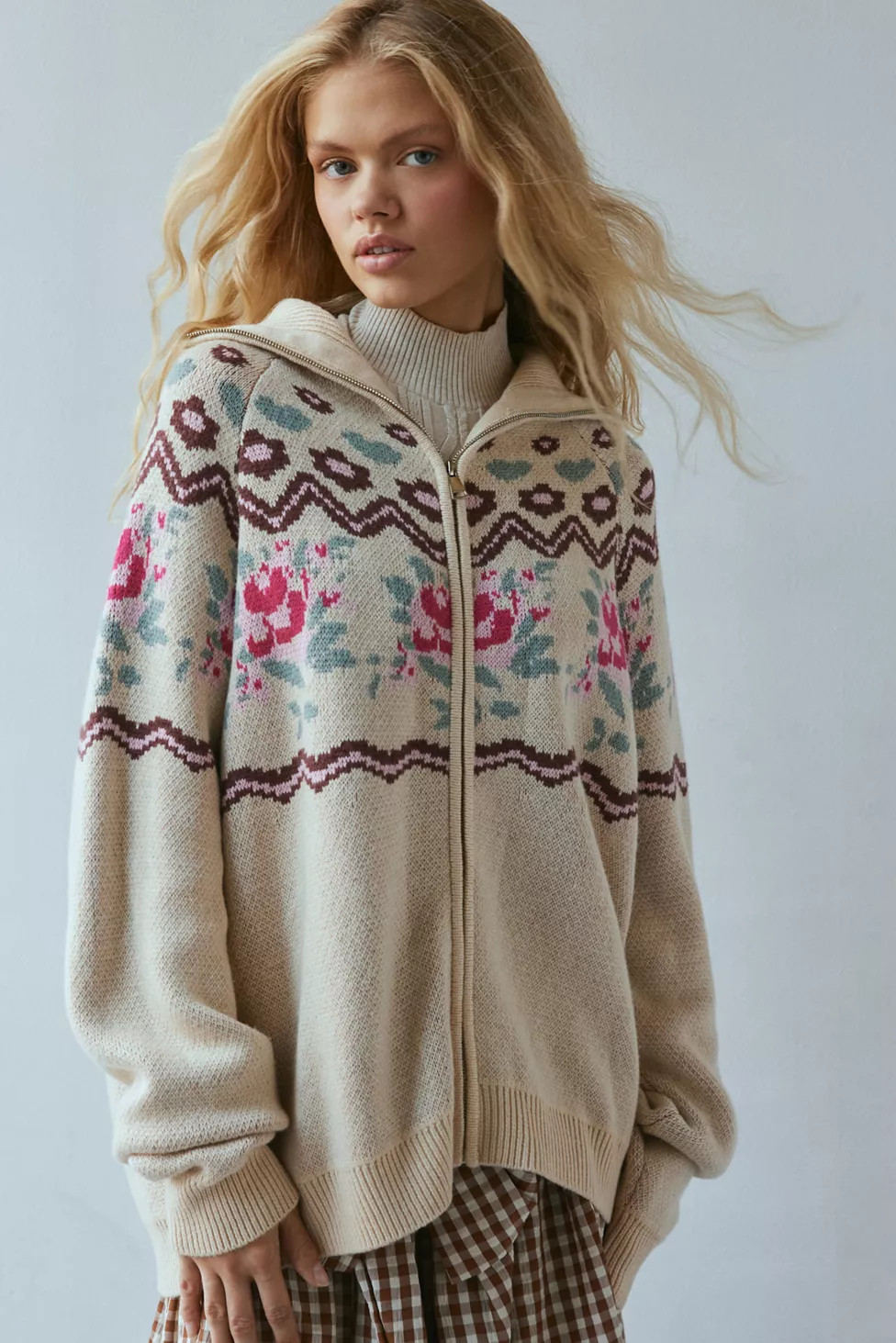 For Love & Lemons Ski Lodge Zip-Up Sweater | Urban Outfitters (US and RoW)