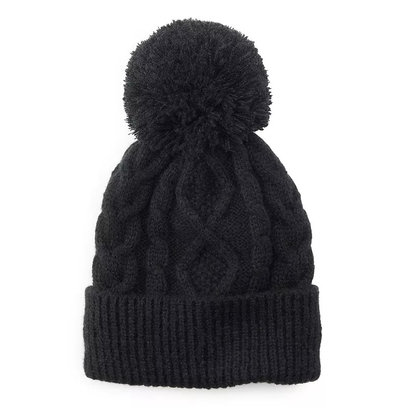 Women's Sonoma Goods For Life® Sherpa Lined Cable Beanie | Kohl's