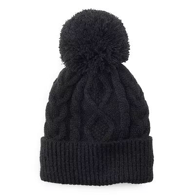 Women's Sonoma Goods For Life® Sherpa Lined Cable Beanie | Kohl's