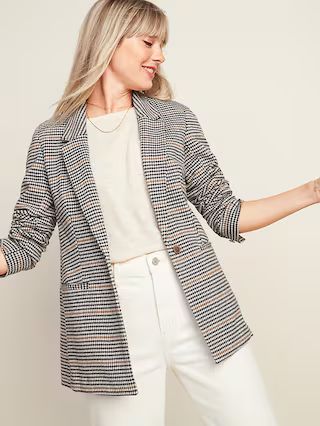 Oversized Patterned Blazer for Women | Old Navy (US)