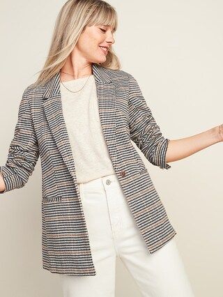 Oversized Patterned Blazer for Women | Old Navy (US)