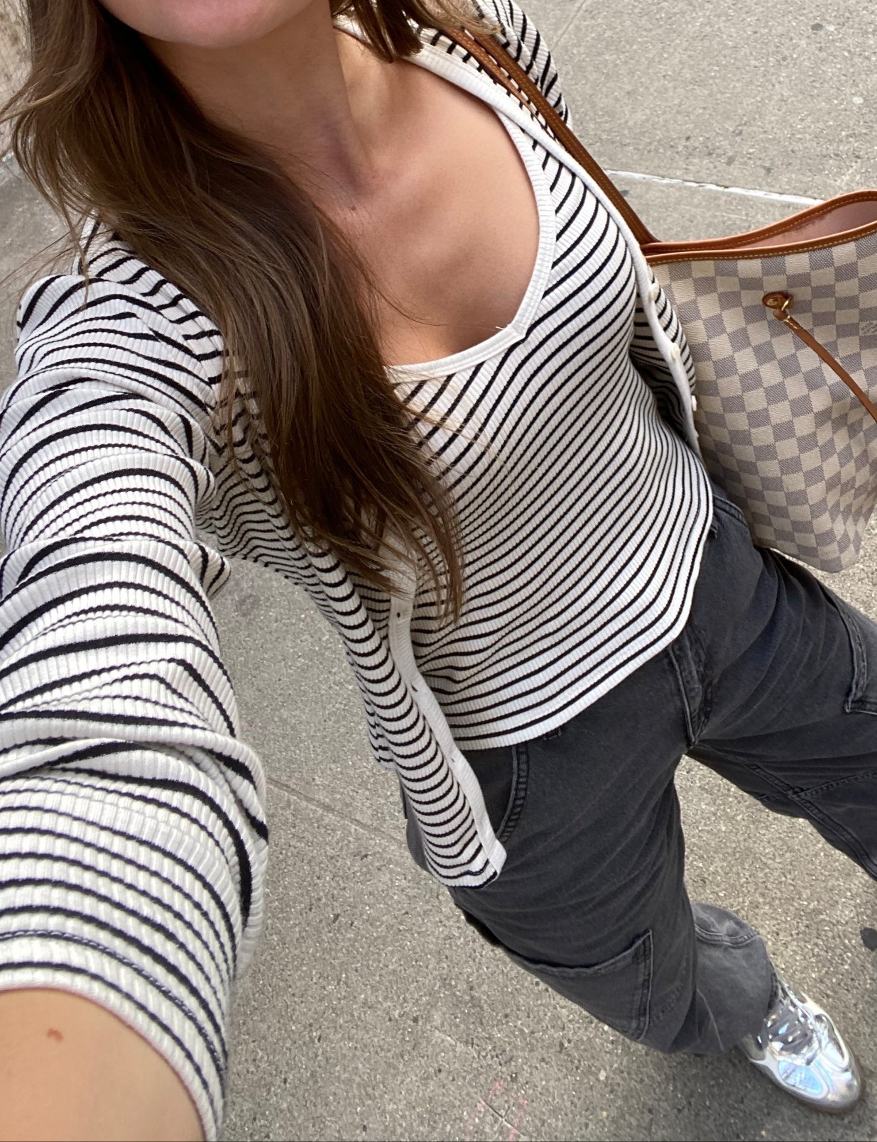 One of my designs for fall is this rib knit two piece set! Wearing XXS in both cardigan and tank and love. Would size down  