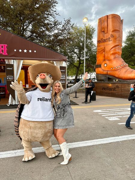 This dress is from Target last year but I linked some similar ones on Amazon! Gray acid washed Denim dress. Rodeo outfit. Rodeo attire. Houston livestock show and rodeo. White cowgirl boots. White cowboy boots. Western outfit. Western boots. 

#LTKFind #LTKcurves #LTKFestival