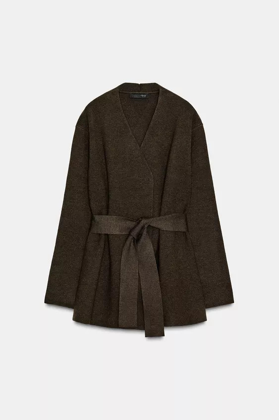 BELTED KNIT CARDIGAN | Zara US