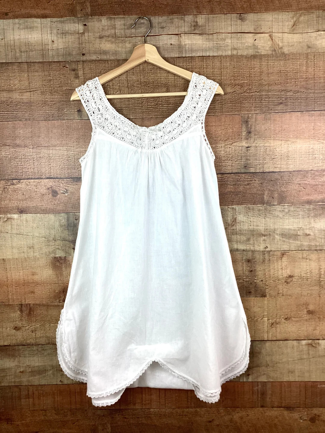 Vintage WHITE EDWARDIAN Cotton & CROCHET Lace Romper Onesie Corset Cover - Etsy | Etsy (US)