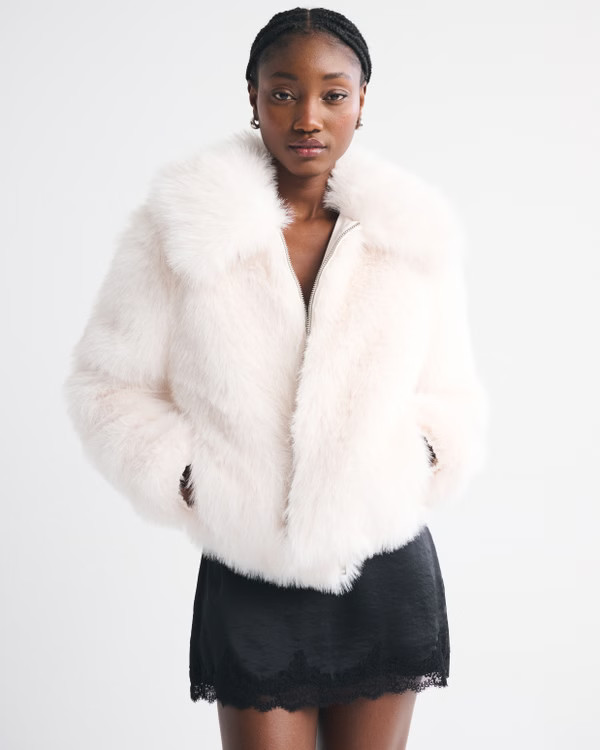 Short Faux Fur Coat | Abercrombie & Fitch (US)