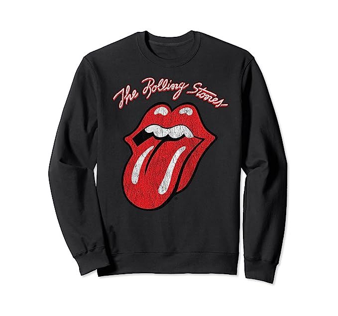 The Rolling Stones Script Tongue Logo Sweatshirt Sweatshirt | Amazon (US)