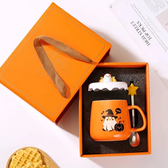 Muecwrye Halloween Mugs, Halloween Ceramic Coffee Mugs with Lid & Spoon, Personalized Halloween G... | Walmart (US)