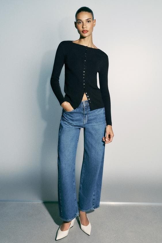 Zara - Z1975 High-Waist Barrel Jeans - Light Blue - 12 - Woman | Zara UK