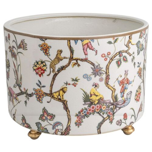 Chinoise Exotique Center Basin Planter, White | One Kings Lane