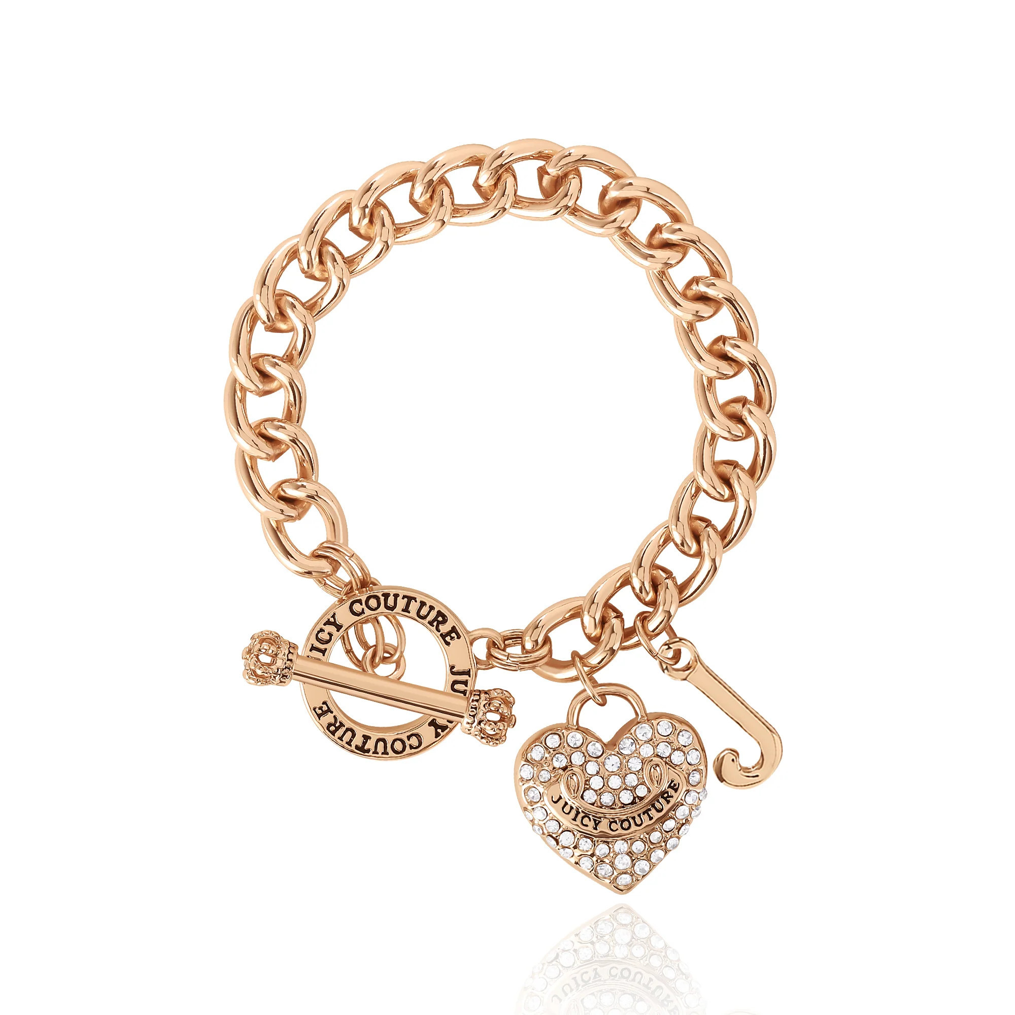 Crystal Heart Charm Toggle Bracelet | Juicy Couture