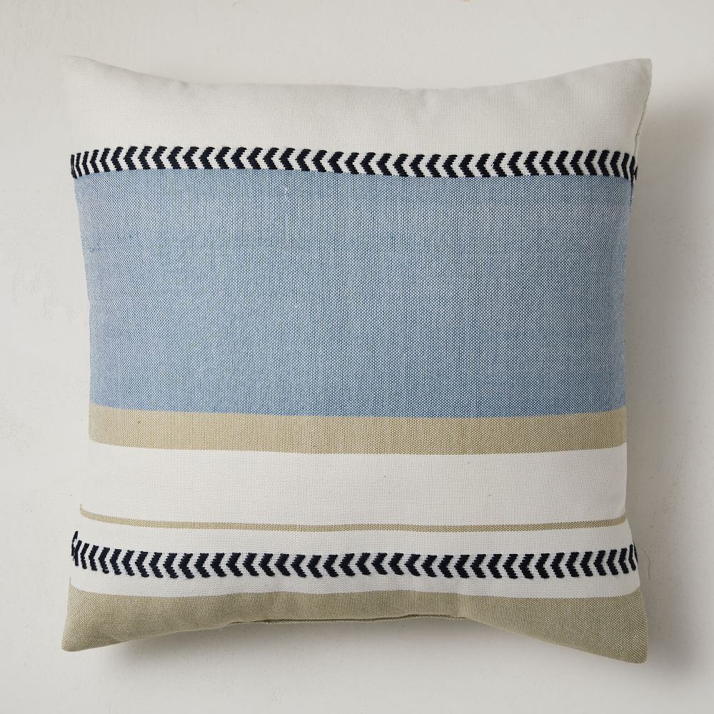 Variegated Block Stripe Indoor/Outdoor Pillow | West Elm (US)