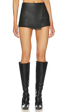superdown Sonya Faux Leather Skort in Ink from Revolve.com | Revolve Clothing (Global)