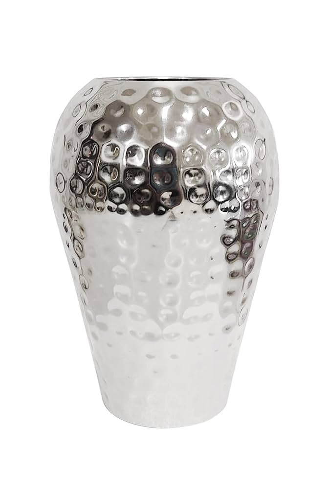 Hosley 10 Inch High Hammered Iron Vase - Handcrafted by Artisans Using Centuries-Old Hammer Patte... | Amazon (US)