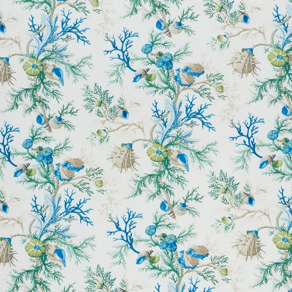 Blue/Green Del Tesoro 100% Linen Fabric | Wayfair North America