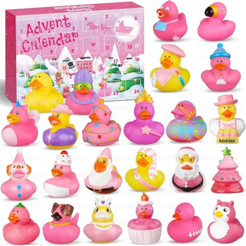 Rubber Duck Advent Calendar 2024, 24 Days of Countdown Christmas Gifts for Girls, Toddlers 1, 2, 3, 4 Year Old, 4-12 Kids, Adults, Duckie Bath Toys for Baby Shower Party Favors, Advent Calendars 2024 | Amazon (US)