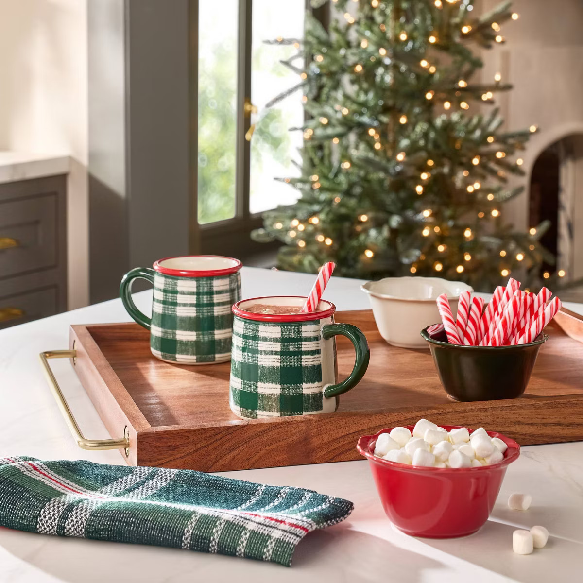 14oz Holiday Mug Green Plaid - Hearth & Hand™ with Magnolia | Target
