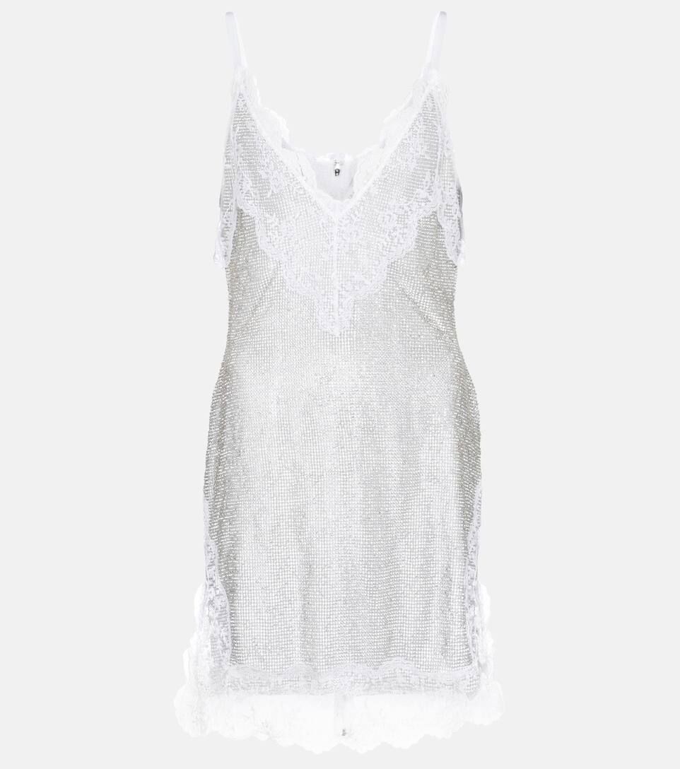 Bridal lace crystal mesh minidress | Mytheresa (US/CA)