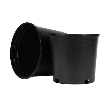 Style Selections Round 8.8-in W x 8.25-in H Black Plastic Industrial Indoor/Outdoor Nursery Plant... | Lowe's