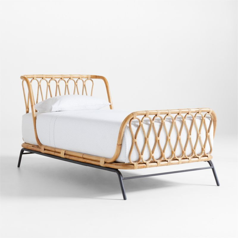 Rattan Kids Twin Bed Frame + Reviews | Crate & Kids | Crate & Barrel